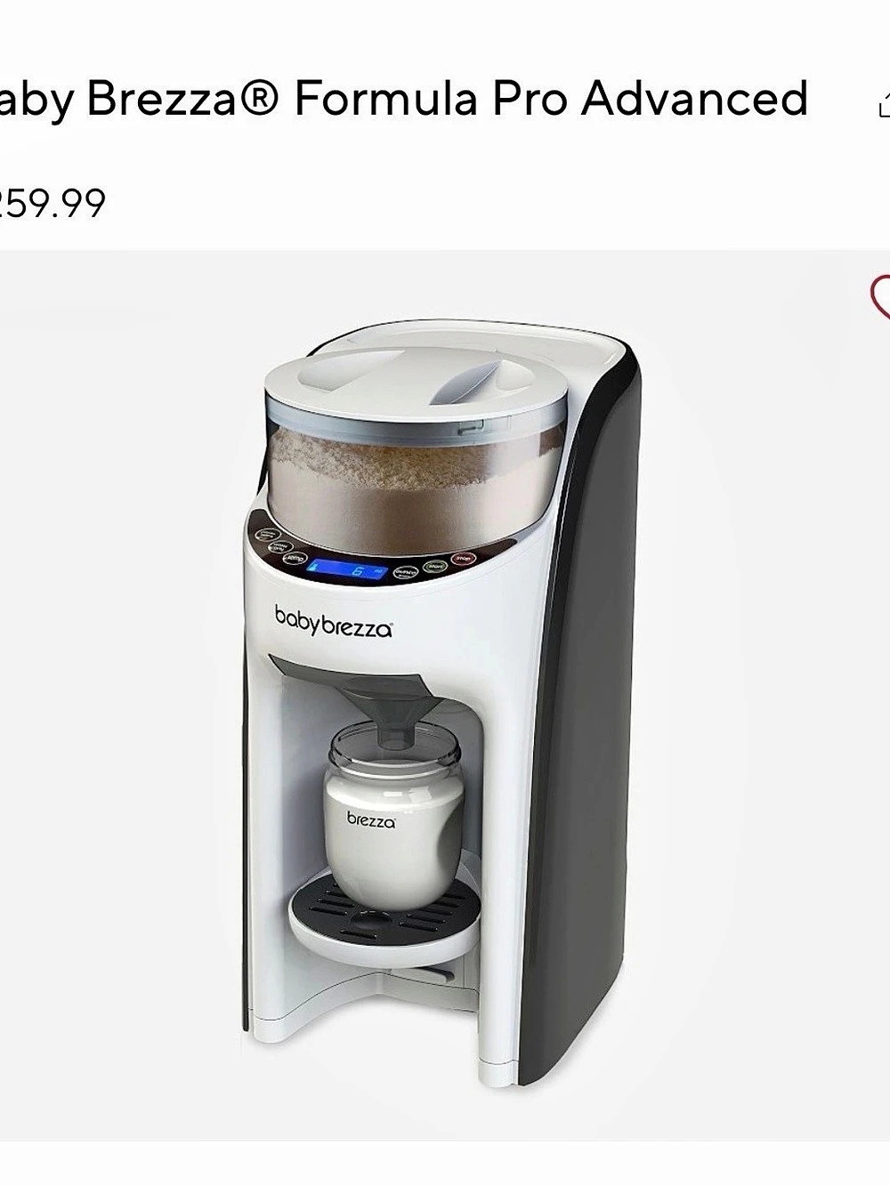 Baby Brezza Formula Pro Advanced Formula Maker White & Black NWT